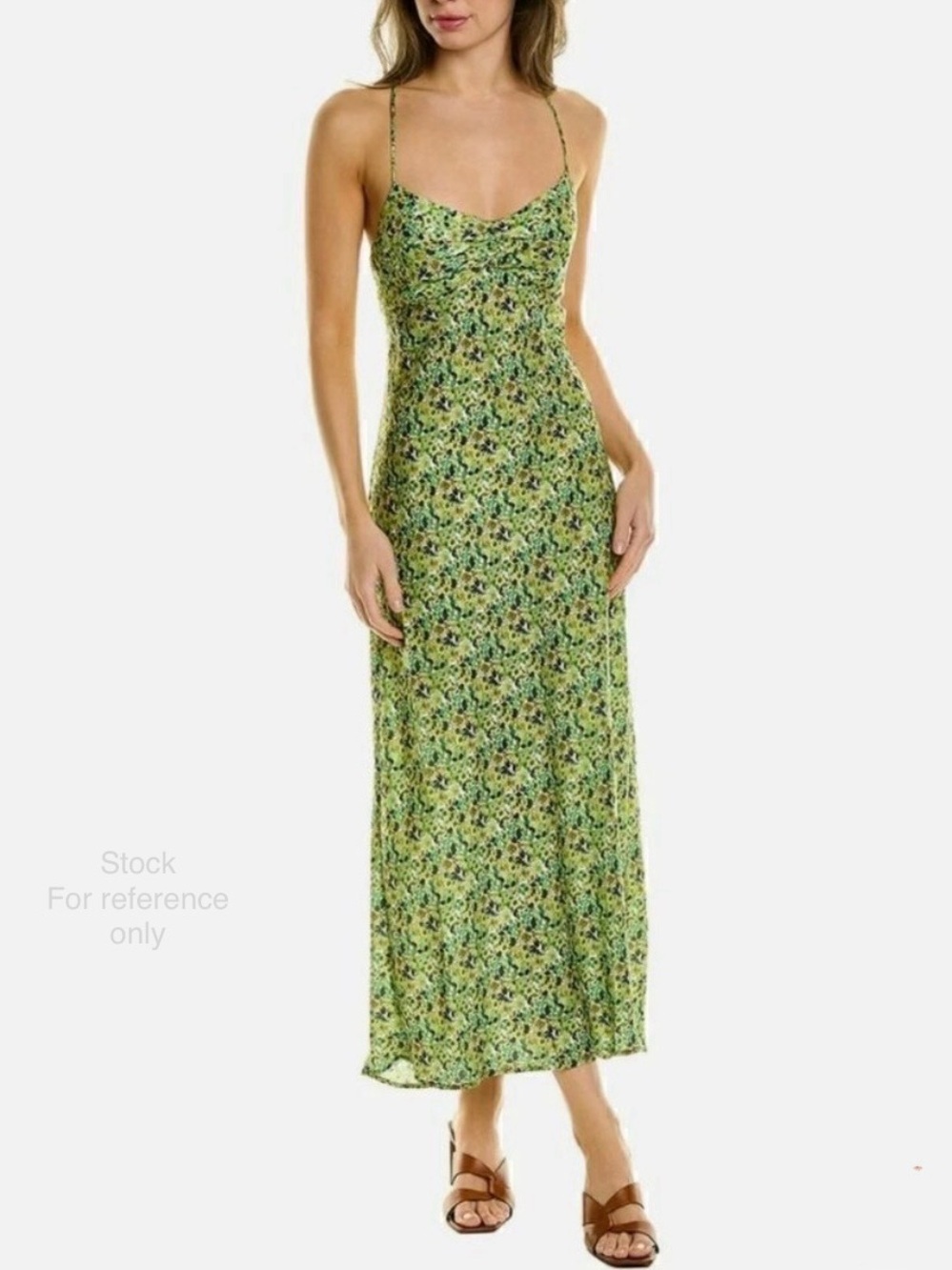 Favorite Daughter Green Floral Slip Maxi Dress